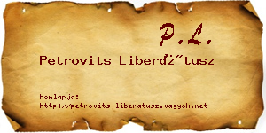 Petrovits Liberátusz névjegykártya